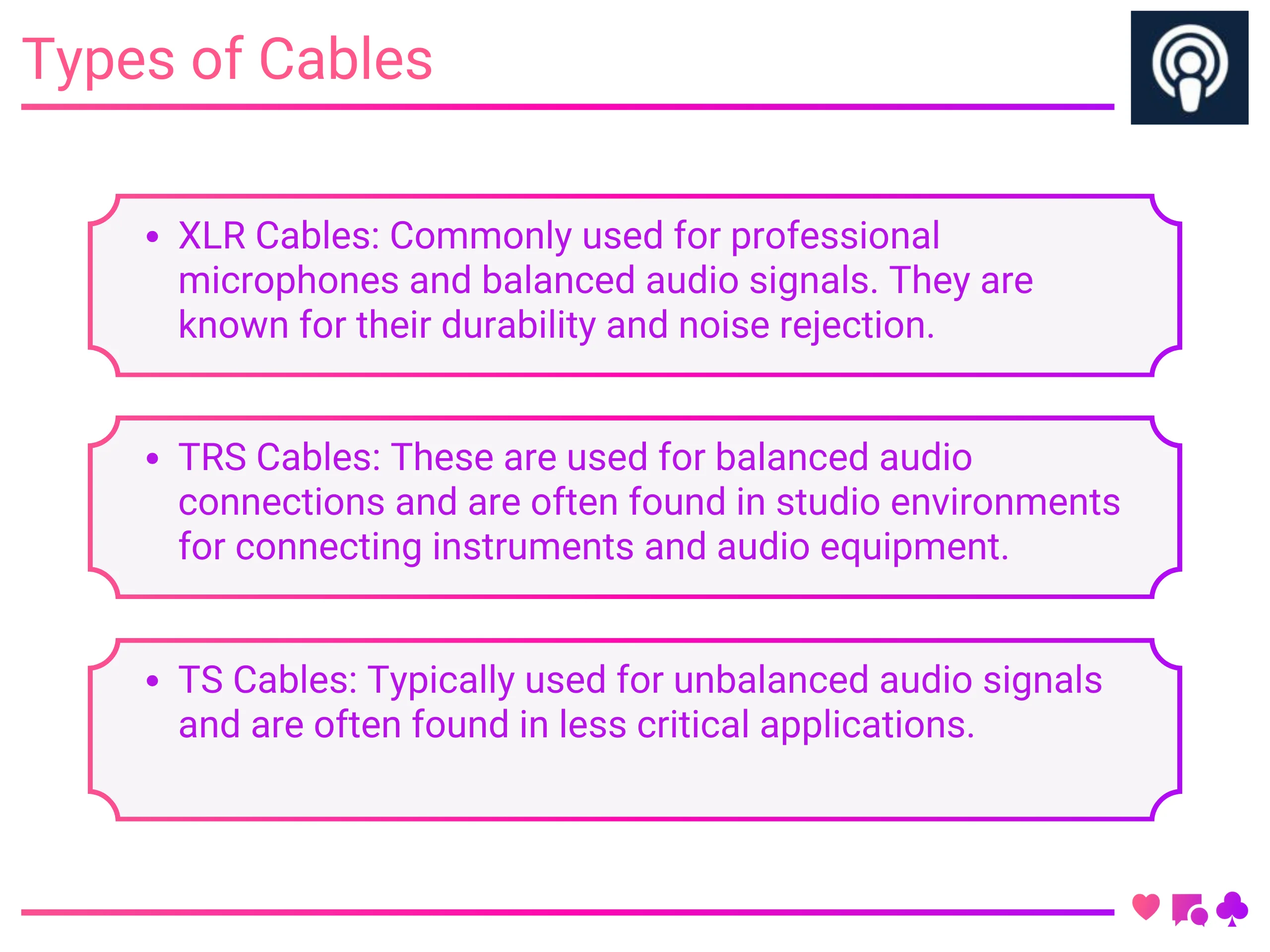 Types of Cables