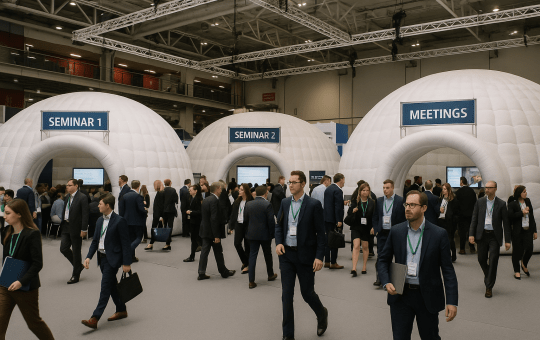 Inflatable structures reshape temporary event spaces