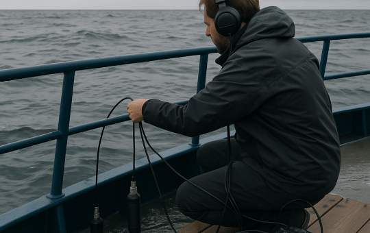 Field recordist captures humpback whale songs with immersive audio techniques