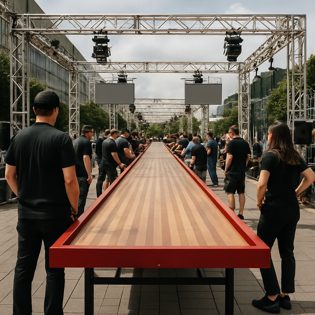 Inside the production of a 525-foot foosball table for a record-setting brand activation